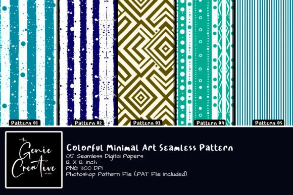 Download Colorful Minimal Art Seamless Patterns - Art Collection