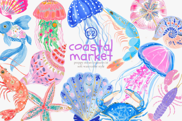 Download Coastal Market Clipart Set - Clipart Collection