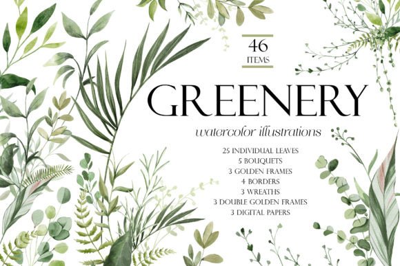 Download Greenery Watercolor Clipart - Clipart Collection
