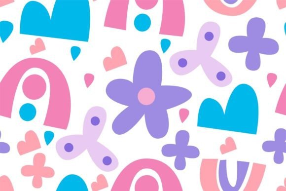 Download Abstract Floral Shapes Seamless Pattern - Floral Collection