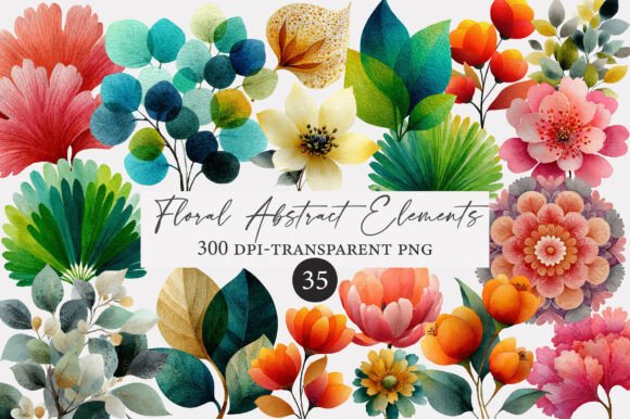 Download Floral Abstract Elements Clipart - Clipart Collection