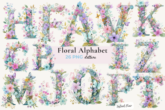 Download Floral Alphabet PNG Bundle - Floral Collection