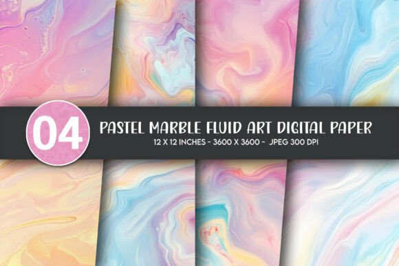 Download Pastel Marble Fluid Art Digital Paper - Art Collection