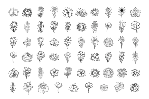 Download Minimal Line Art Flower Icon Set - Art Collection