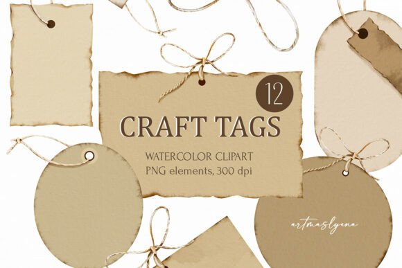 Download Watercolor Craft Tags Clipart Png - Clipart Collection