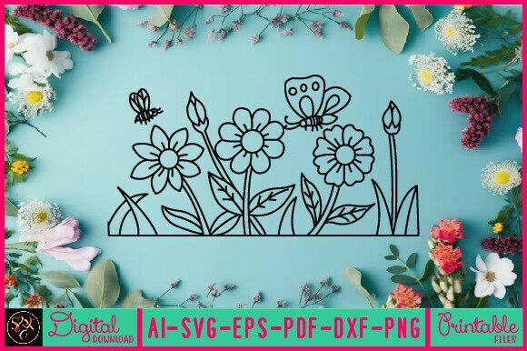 Download Flower Line Art Flower SVG Elements 12 - Art Collection