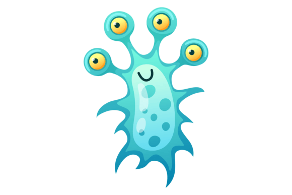 Download Blue Amoeba Cartoon Character. Bizarre M - Art Collection