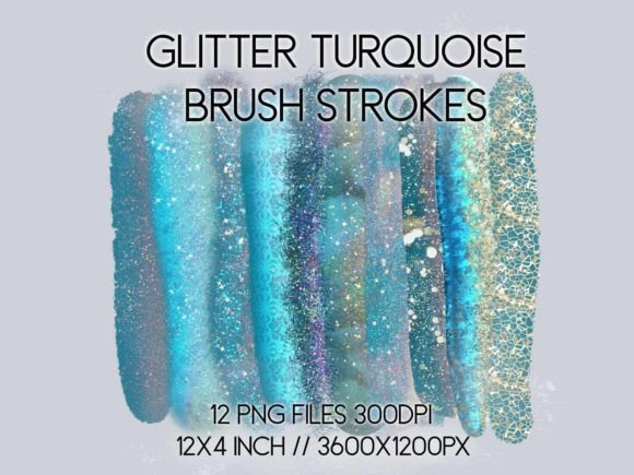 Download Glitter Turquoise Brush Strokes Clipart - Clipart Collection
