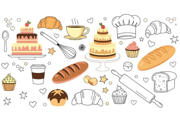 Download Bakery Doodle Clipart Bundle - Clipart Collection