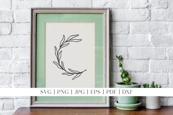 Download Leaf Line Art | Rounded Botanical Design - Art Collection