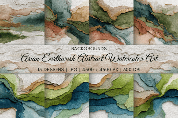 Download Asian Earthwash Abstract Watercolor Art - Art Collection