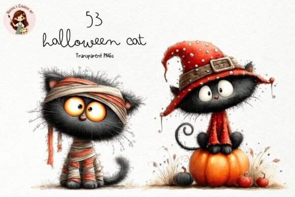 Download Cute Halloween Black Cat PNG Clipart - Clipart Collection