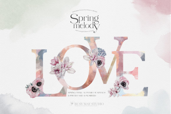 Download Watercolor Floral Alphabet Numbers PNG - Floral Collection
