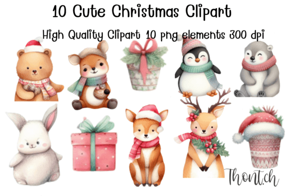 Download 10 Cute Christmas Clipart PNG Transparen - Clipart Collection