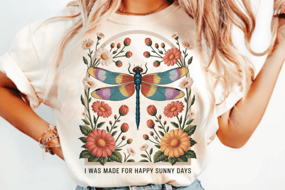 Download Dragonfly Floral Vintage PNG Design - Floral Collection