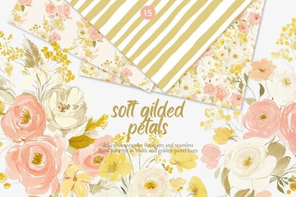Download Soft Gilded Floral Clipart &amp; Patterns - Clipart Collection