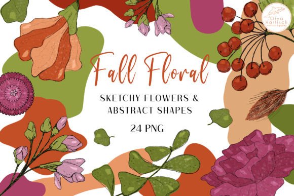Download Fall Flowers, Abstract Shapes Clipart - Clipart Collection