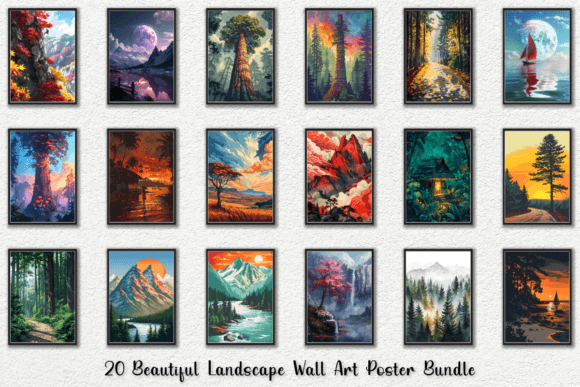 Download Beautiful Landscape Wall Art Poster Set - Art Collection