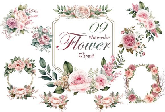 Download Pink Roses Watercolor Flower Clipart - Clipart Collection