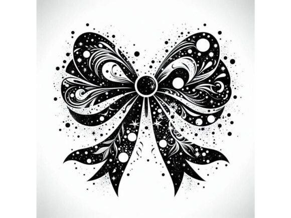Download Inkblot-style Bow with Abstract Shapes a - Premium Resources