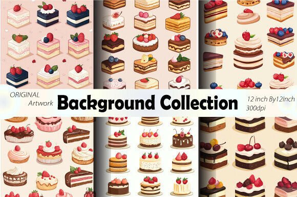 Download Cute Sweet Cake Seamless Background Art - Art Collection