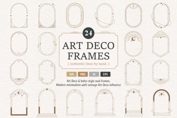 Download Minimal Art Deco Frames Oval Borders - Art Collection