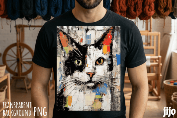 Download Cat Abstract Art Colorful PNG - Art Collection