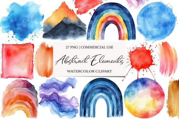 Download Watercolor Abstract Elements Clipart - Clipart Collection