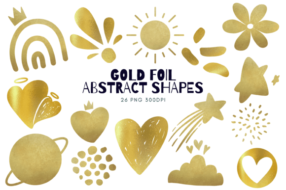 Download Gold Foil Abstract Shapes PNG - Abstract shapes Collection