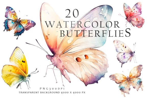 Download Watercolor Butterflies Clipart - Clipart Collection