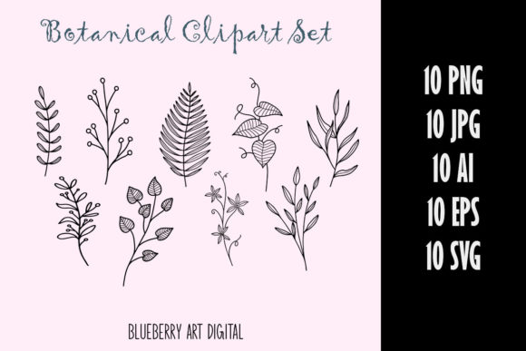 Download Foliage Botanical Clipart Bundle - Clipart Collection
