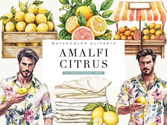 Download Watercolor Amalfi Citrus Clipart - Clipart Collection