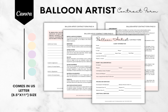 Download Balloon Artist Contract Form - 5 Colors - Art Collection