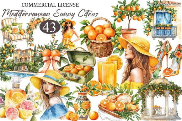 Download Mediterranean Sunny Citrus Clipart - Clipart Collection