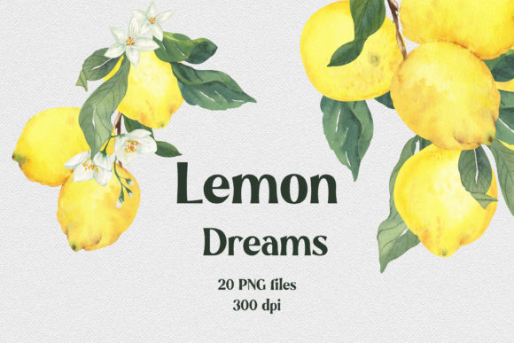 Download Lemon Dreams Watercolor Citrus Clipart - Clipart Collection