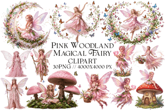 Download Pink Woodland Magical Fairy Clipart - Clipart Collection