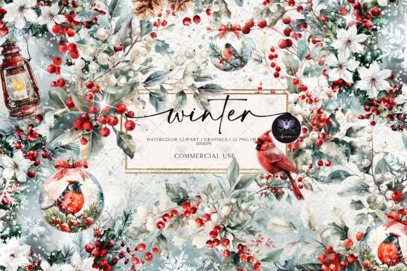Download Winter Christmas Clipart Watercolor - Clipart Collection