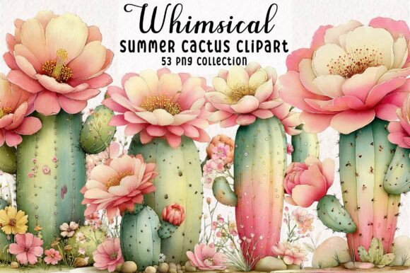 Download Whimsical Summer Cactus Clipart - Clipart Collection