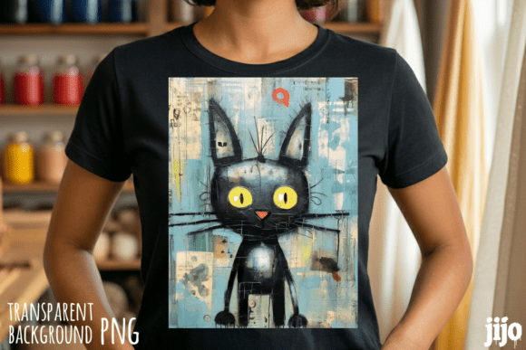 Download Cat Abstract Whimsical Art PNG - Art Collection