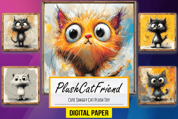 Download Cute Shaggy Cat Plush Toy Background Art - Art Collection