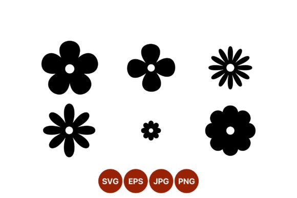 Download Black Flower Shapes Vector Art - Art Collection