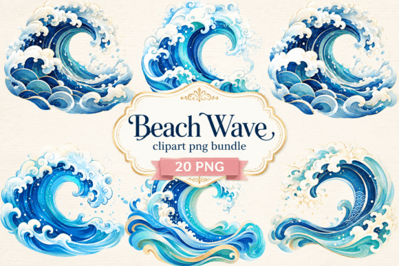 Download Beach Wave Clipart PNG Bundle - Clipart Collection