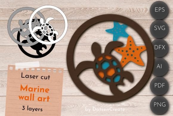 Download 3D Layered Marine Wall Art, Sea Sign - Art Collection