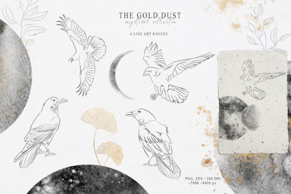 Download Fine Line Art Ravens Clipart - Clipart Collection