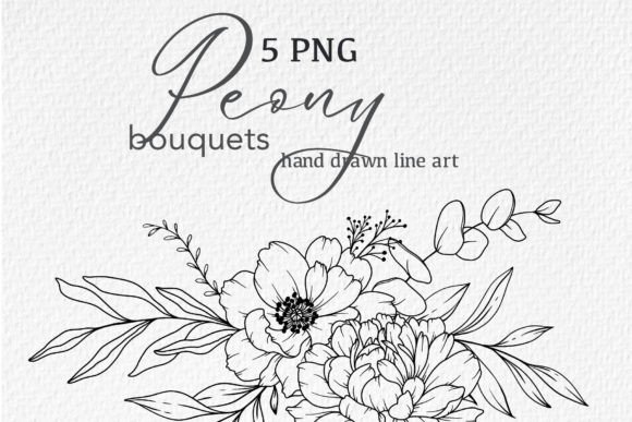 Download Peony LINE DRAWING, Floral Line Art - Art Collection