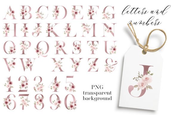 Download Pink Letters, Numbers. Floral alphabet. - Floral Collection