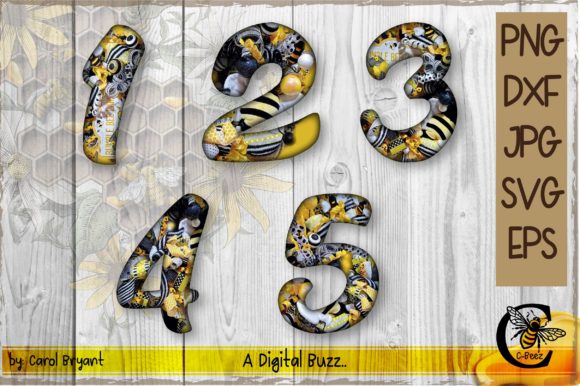 Download 12345 Beez Filled Alphabet Graphic - Alphabet graphic Collection