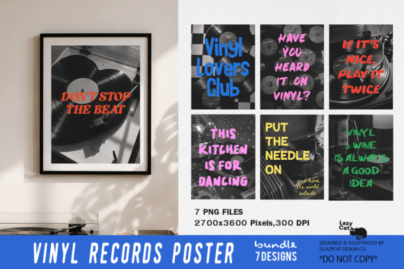 Download Vinyl Records Poster Wall Art Bundle - Art Collection