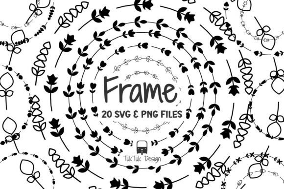 Download Delicate Hand Drawn Floral Circle Frame - Floral Collection