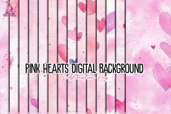 Download Pink Hearts Digital Background Clipart - Clipart Collection